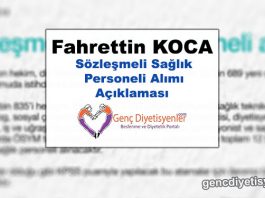 Fahrettin Koca Sözleşmeli Sağlık Personeli Alımı Açıklaması ( 5 TEMMUZ )